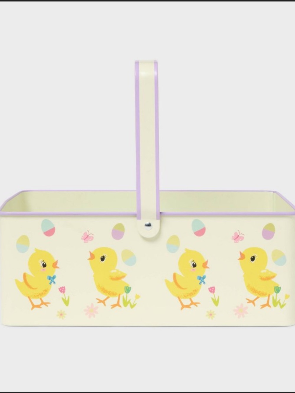 New! Rectangular Metal Basket with Chicks around sides by Target Spritz™